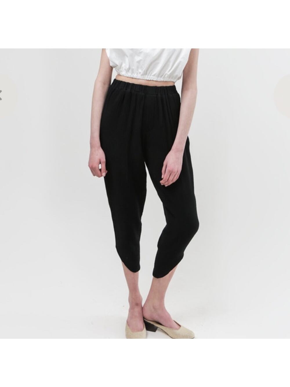 Priory Cheon Cotton Pull On Minimalist Pant Black L